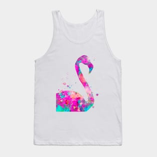 Flamingo Watercolor Portrait Tank Top